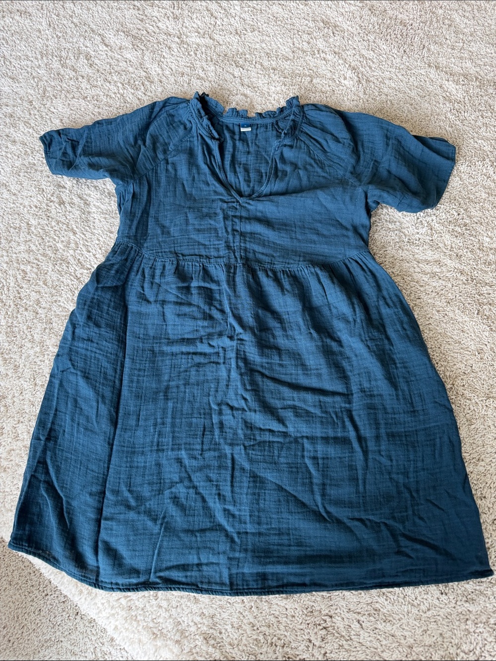 NWOT Old Navy Navy Blue Cotton Gauze Casual Dress